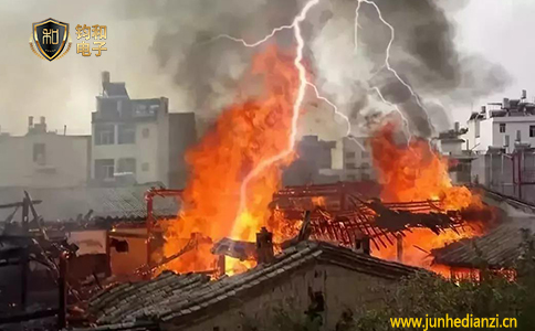 钧和电子分享海南陵水一KTV大楼遭雷击引发大火